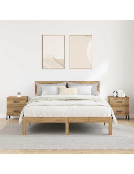 Armadio da Notte 2 pcs rovere artigianale 40 x 35 x 47,5 cm