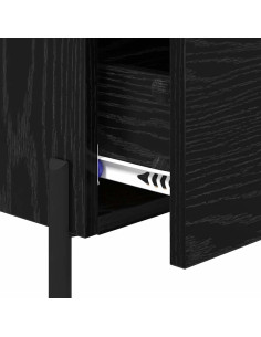 Armadio da Notte con cassetto Rovere nero 40 x 35 x 47,5 cm 2