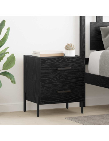 Armadio da Notte con cassetto Rovere nero 40 x 35 x 47,5 cm