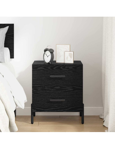 Armadio da Notte con cassetto Rovere nero 40 x 35 x 47,5 cm