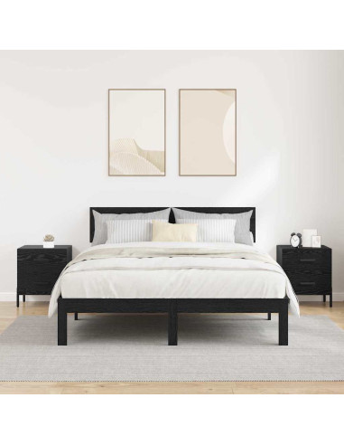 Armadio da Notte 2 pcs Rovere nero 40 x 35 x 47,5 cm