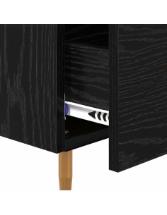 Comodino con cassetto Nero 40 x 35 x 47,5 cm Legno multistrato 2