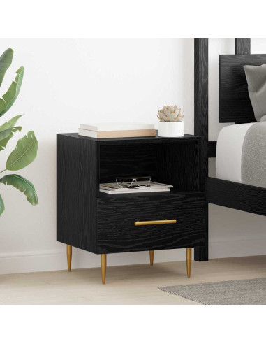 Comodino 2 pcs Nero 40 x 35 x 47,5 cm Legno multistrato