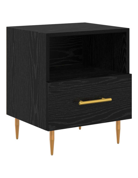 Comodino 2 pcs Nero 40 x 35 x 47,5 cm Legno multistrato