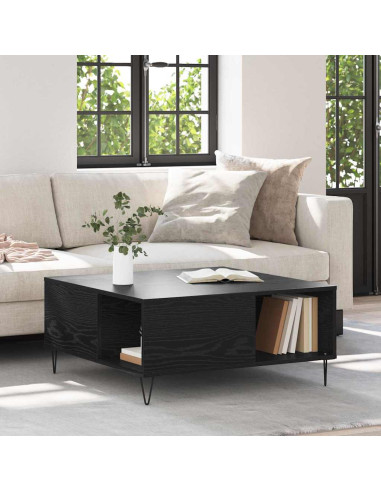 Tavolino da salotto Rovere nero 80 x 80 x 36.5 cm