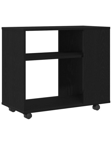 Tavolino laterale in rovere nero 70x35x60 cm in legno ingegnerizzato