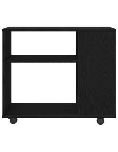 Tavolino laterale in rovere nero 70x35x60 cm in legno ingegnerizzato