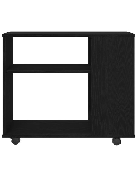 Tavolino laterale in rovere nero 70x35x60 cm in legno ingegnerizzato