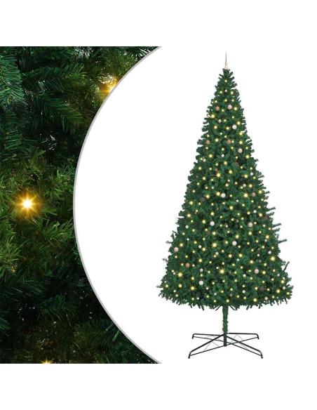 Albero di Natale artificiale con luci a corde decorative