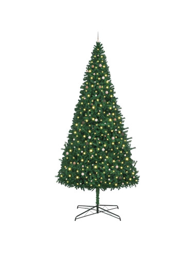 Albero di Natale artificiale con luci a corde decorative