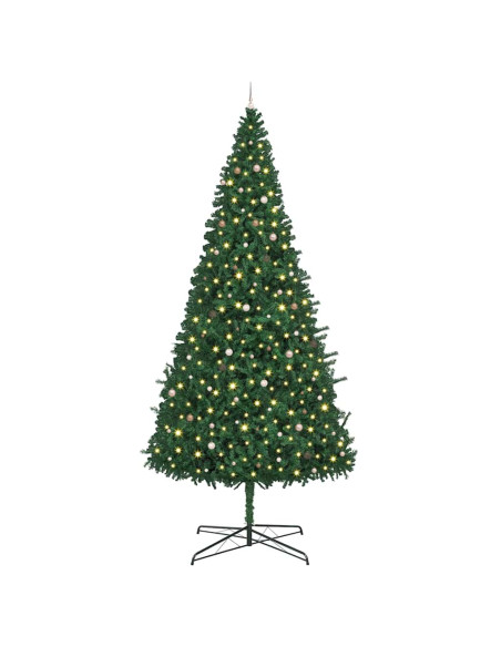 Albero di Natale artificiale con luci a corde decorative