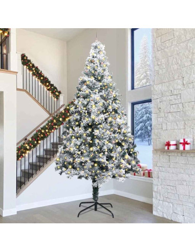 Albero di Natale artificiale preilluminato con set di palline