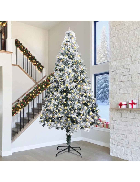 Albero di Natale artificiale preilluminato con set di palline