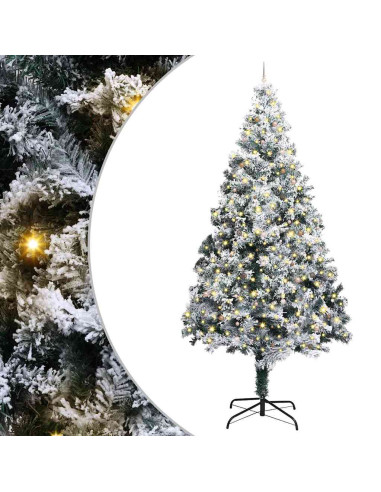 Albero di Natale artificiale preilluminato con set di palline