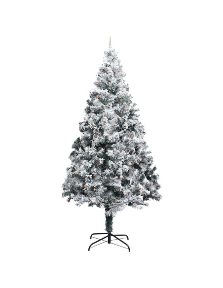 Albero di Natale artificiale preilluminato con set di palline