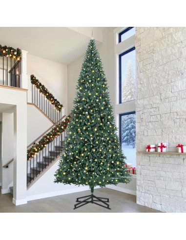 Albero di Natale artificiale preilluminato con set di palline