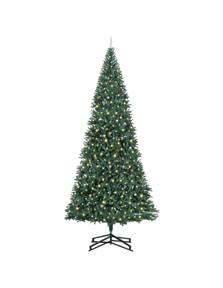 Albero di Natale Artificiale Pre-illuminato con Set di Palline