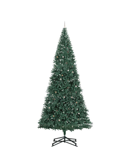 Albero di Natale Artificiale Pre-illuminato con Set di Palline