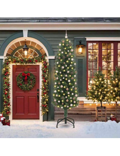 Albero di Natale snodato Verde 210 cm Plastica e metallo 2