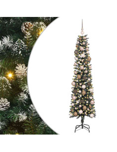Albero di Natale artificiale con 300 LED Verde 180 cm 2