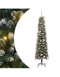Albero di Natale artificiale con 300 LED Verde 210 cm 2