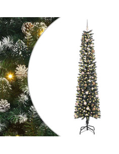 Albero di Natale artificiale con 300 LED Verde 240 cm 2