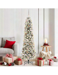 AlberodiNataleartificiale con supporto Bianco 180cm PVC 2
