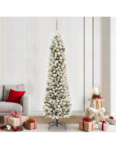 AlberodiNataleartificiale con supporto Bianco 210cm PVC