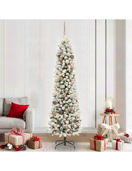 AlberodiNataleartificiale con supporto Bianco 210cm PVC