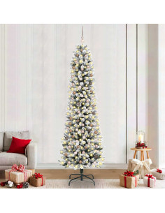 AlberodiNataleartificiale con supporto Bianco 240cm PVC 2