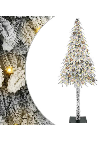 Albero di Natale con 300 LED Bianco 210 cm PE e Acciaio