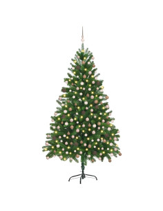 Albero di Natale con 300 LED con supporto Verde 180 cm PE 2