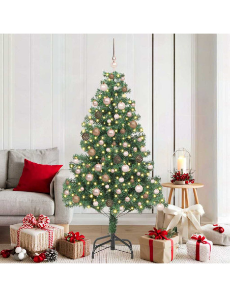 Alberi di Natale artificiali con 300 LED Verde 180 cm PVC