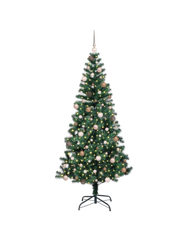 Albero di Natale artificiale con luci integrate Verde 210 cm