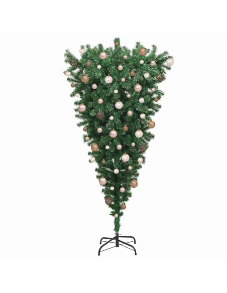 Albero di Natale artificiale pre-illuminato capovolto con set di palline