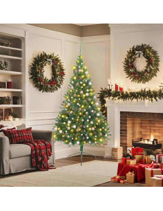 Albero di Natale artificiale preilluminato Verde 180 cm PVC 2