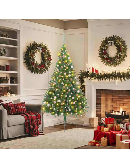 Albero di Natale artificiale preilluminato Verde 180 cm PVC