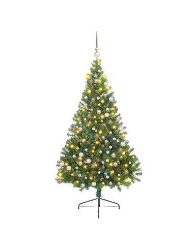 Albero di Natale artificiale preilluminato Verde 180 cm PVC