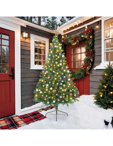 Albero di Natale artificiale preilluminato Verde 210 cm PVC