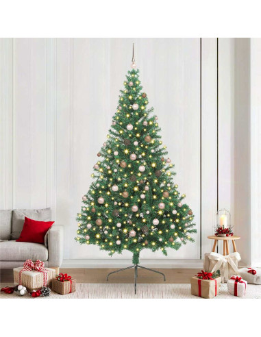 Albero di Natale artificiale preilluminato Verde 240 cm PVC