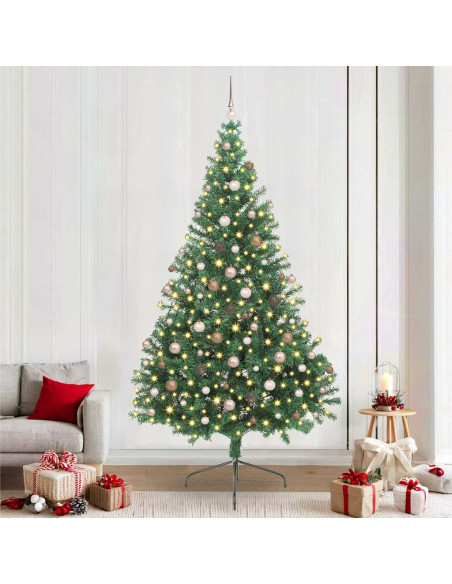 Albero di Natale artificiale preilluminato Verde 240 cm PVC