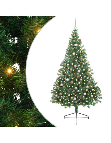 Albero di Natale artificiale preilluminato Verde 240 cm PVC