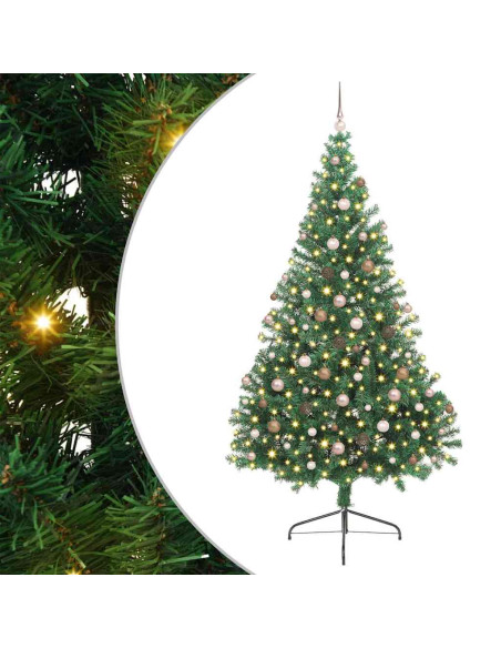 Albero di Natale artificiale preilluminato Verde 240 cm PVC
