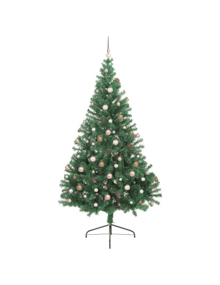Albero di Natale artificiale preilluminato Verde 240 cm PVC