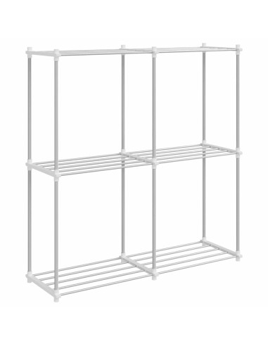 Mensola di Stoccaggio bianco 43 x 27 x 90 cm Alluminio