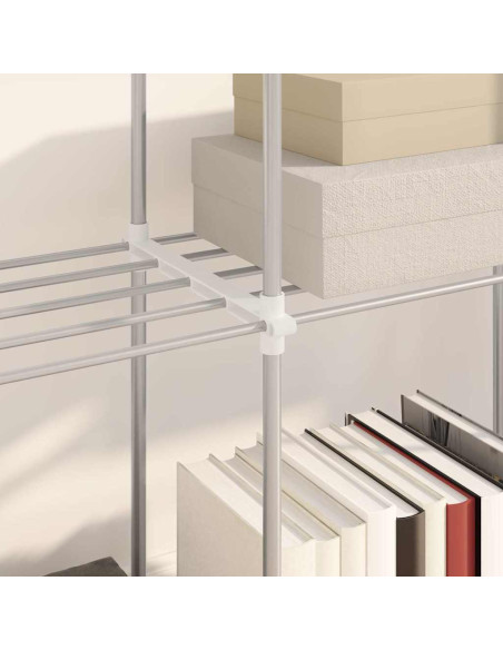 Mensola di Stoccaggio bianco 43 x 27 x 90 cm Alluminio