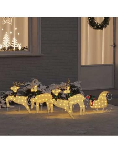 Renne LED 5 pcs Oro Tessuto