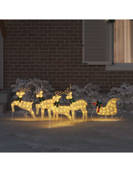 Renne LED 5 pcs Oro Tessuto