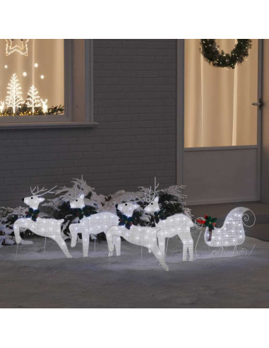 Renne LED 5 pcs Argento Tessuto