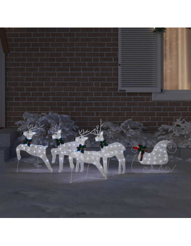 Renne LED 5 pcs Argento Tessuto